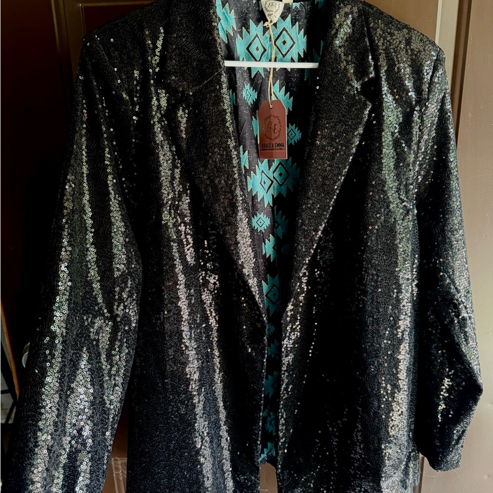 Sequin Black Jacket